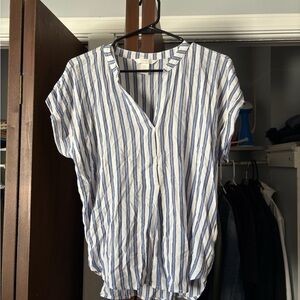 H&M Blue and White Striped Blouse